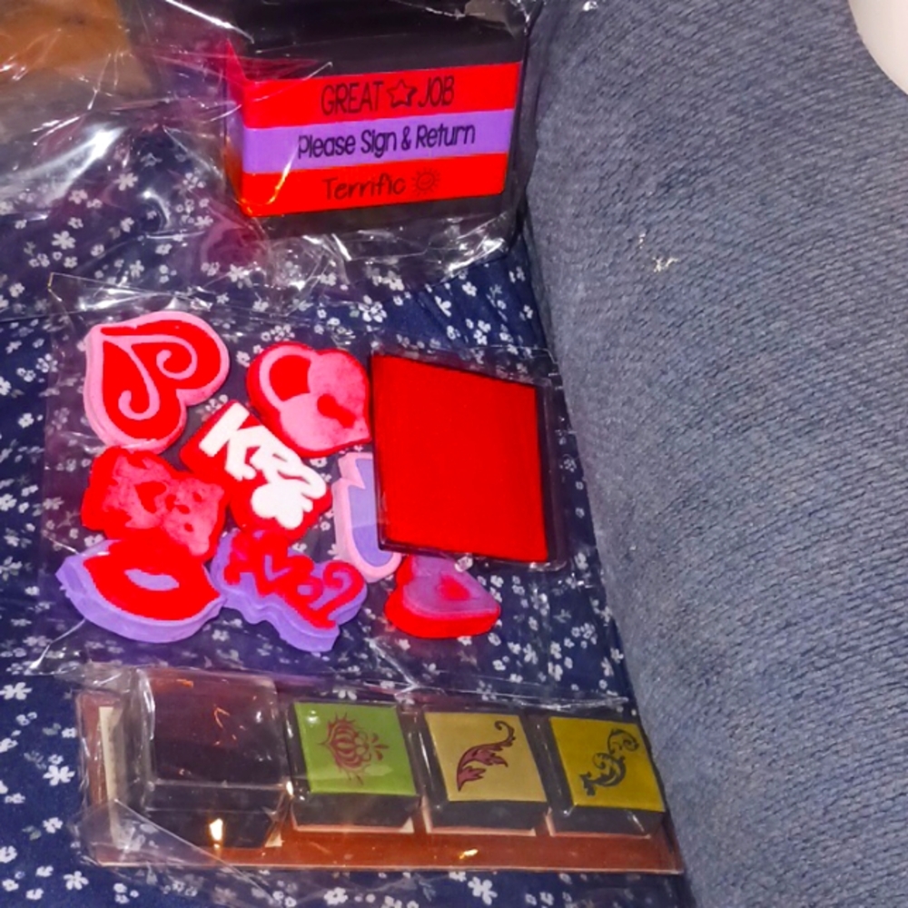 Lot of Random rubber stamps and ink